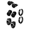 1 pair Punk Black Multiple Styles Stainless/Titanium Steel Stud Earrings For Men and Women Gothic Street Pop Hip Hop Ear Jewelry ► Photo 3/6