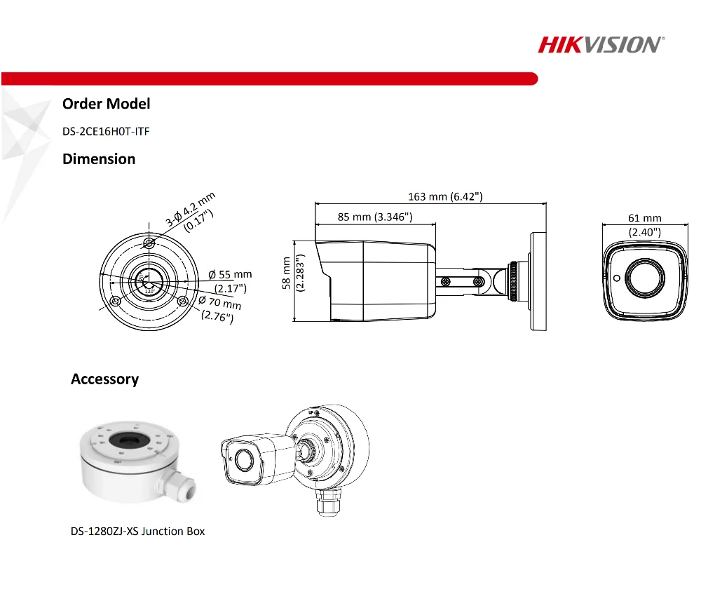 Hikvision 5MP фиксированная мини пуля камера DS-2CE16H0T-ITF CCTV камера TVI/AHD/CVI/CVBS 4 в 1