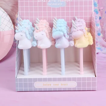 

18 pcs/lot Originality Girlhood Unicorn Cartoon Gel Pen Signature Pen Escolar Papelaria School Office Supply Promotional Gift