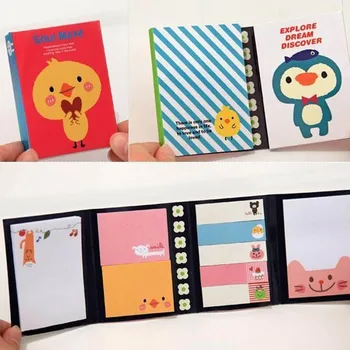 

1PCS Creative Sticker Mini Animal Sticky Notes 4 Folding Memo Pad Gifts School Stationery Supplies