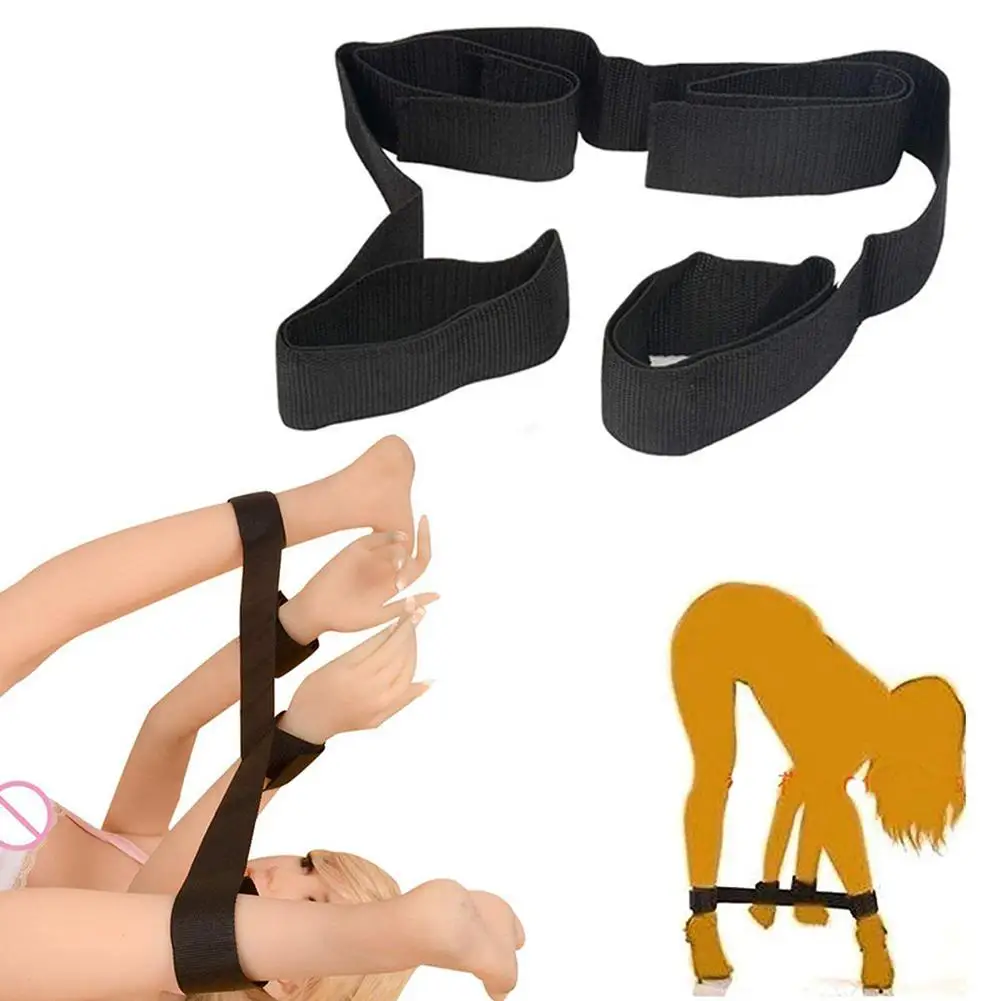 Movconly Chain Handcuffs/Ankle Shackles Bondage Kit Sex Toy SM Nylon Cuffs Adult Men and Women Bandage | Красота и здоровье