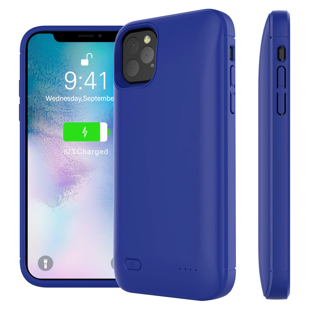 Чехол для зарядного устройства для iPhone 11 Pro Max 6,5 ''4000 mAh задняя крышка для быстрого зарядного устройства защитный чехол для батареи телефона - Цвет: Синий