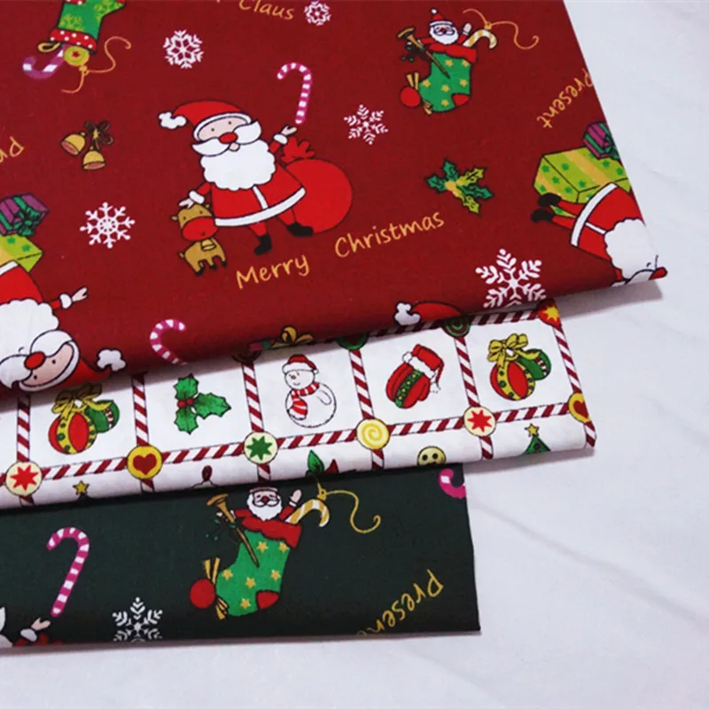 Printed Christmas Cotton Fabric Cotton Quilting Fabric for DIY Sewing Bed Sheet Dress making cotton fabric