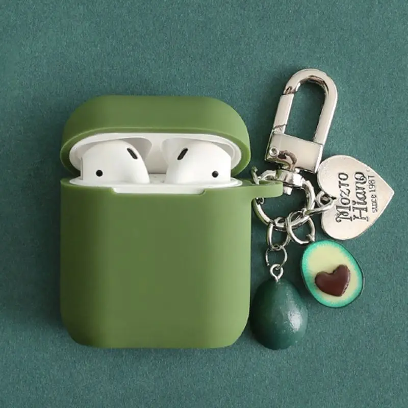 Применимый для airpods Apple Bluetooth гарнитура силиконовый чехол авокадо кулон