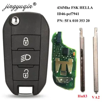 Chiave a distanza dell'automobile di vibrazione dell'oem di Keyforkess 434Mhz ID46-7941 per Citroen C3 C5 Aircross Peugeot 208 308 508 2008 Hella 3BTN controllo leggero