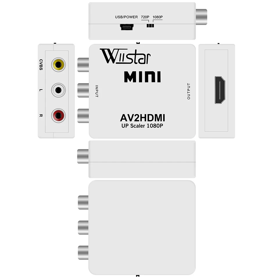 Wiistar ̴ AV2HDMI Ϸ 1080P PS 2 DV  AV RCA-HDMI   