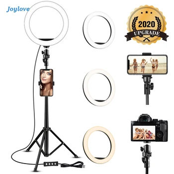

JOYLOVE 26cm LED Ring Fill Light Photo Studio Camera Light Photography Dimmable Video Light Makeup With Tripod Phone Clip