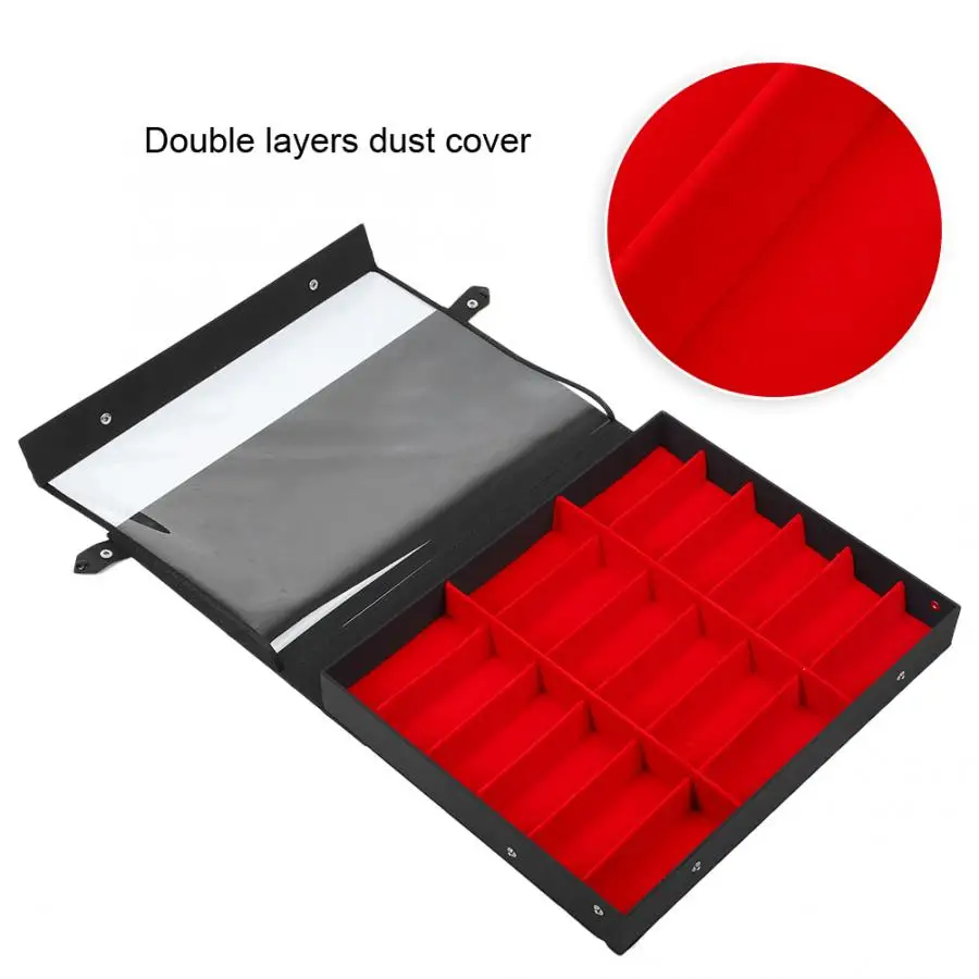 18 Grids Red Velvet Sunglasses Storage Box Organizer Glasses Display Case Stand Holder Eyeglasses Collection Storage Box New