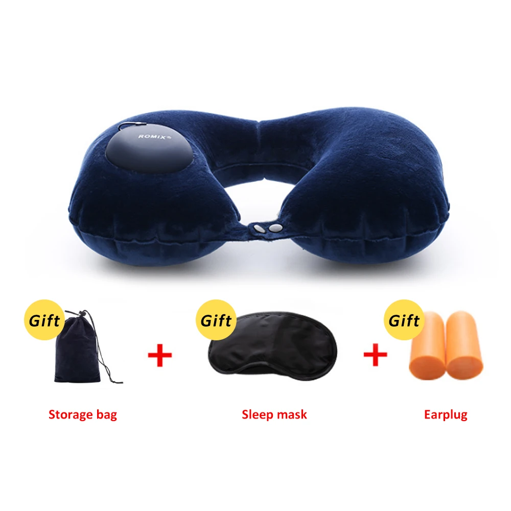 9 Portable U-Shape Inflatable Travel Pillow Car Head Rest Air Cushion for Travel Neck Pillow Office Nap Head Rest Air Cushion - Color: 9