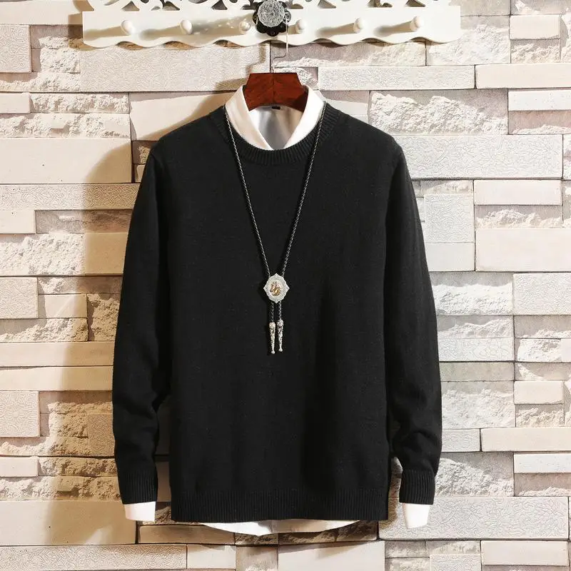 18 цветов кашемировые свитера мужские пуловеры осенне-зимняя одежда hombre pull homme hiver man свитера trui heren roupas мужской свитер - Цвет: black
