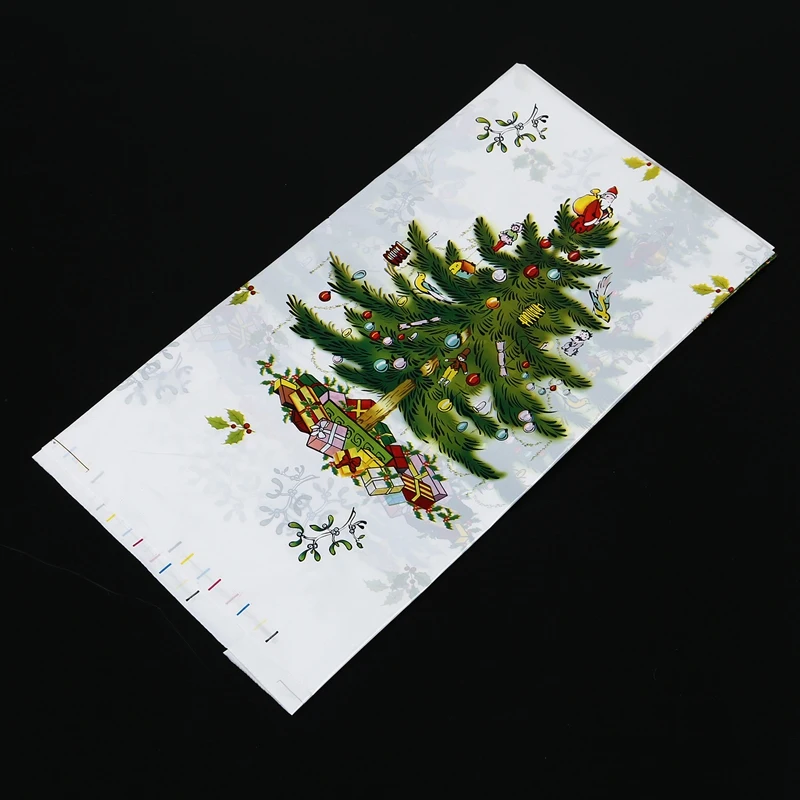 New-Christmas Disposable Tablecloth Festive Rectangle Oblong Table Cloth Xmas Tableware Dining Kitchen Table Cover 110*180cm