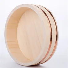 Spoon Dish Barrel Sushi-Rice Big-Bowl Wooden Food-Japanese-Style Golden-Edge Korean Edge-Basin