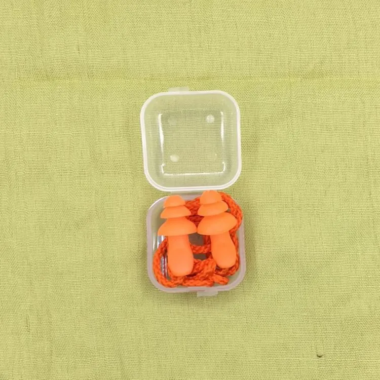 

Comfort Earplugs 1Pc Noise Reduction Silicone Soft Ear Plugs PVC Rope Earplugs Protective For Swimming For Sleep