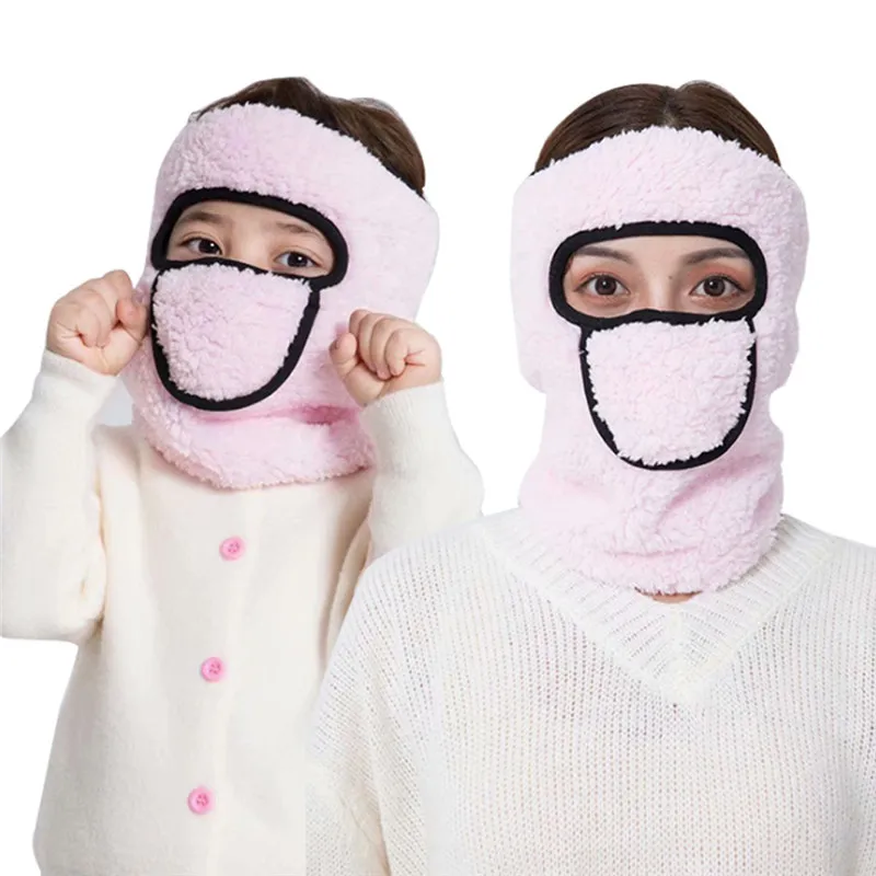 3 In 1 Winter Warm Fleece Mask Riding Masks Solid Color Windproof Mask Wrapped Neck Warmer Unisex TX001