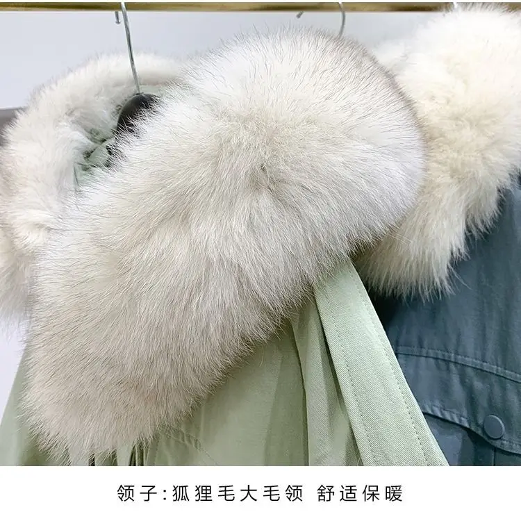 Bella philosophy Winter Fox Collar Windbreaker lady Down Jacket Women Medium Long Thicker Hooded Parka Mujer female Loose Jacket