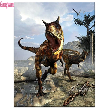 

Carnitaurus Dinosaur 3d Diamond Embroidery DIY Diamond Painting crystal Cross Stitch kits Full square round Drill home decor art