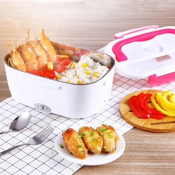 

12V/110V/220V Electric Heating Meal Lunch Box Portable Bento Boxes 304 Stainless Steel Thermal Heated Food Container Car & Home