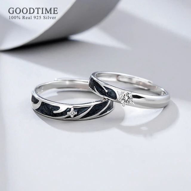 100% Real Certified Sterling 925 Silver Couple Rings for Lovers Men and  Women Original Design Fetters Jewelry for Gift - AliExpress