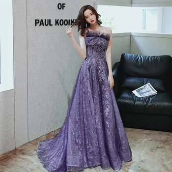 

New Sexy Off Shoulder Women Evening Dress Exquisite Bling Sequins Prom Gown Elegant Full Length Maxi Dress Robe De Soiree