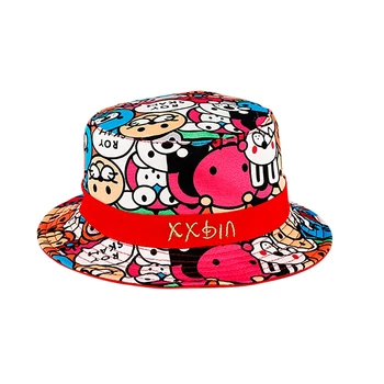 

Autumn Kids Baby Hats Boys Girls Fashion Double Sided Cartoon Print Casual Caps Reversible Sun Headwear