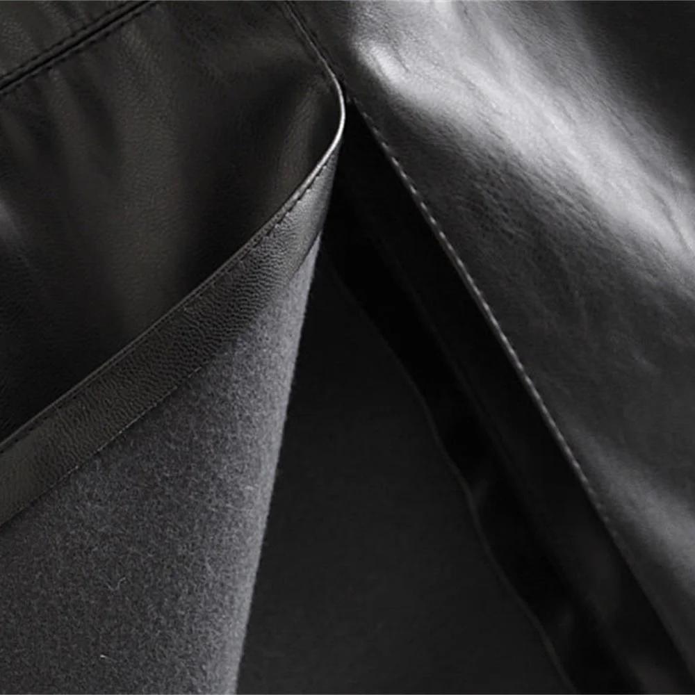 Новинка осени 2019 года Женская облегающая прямая юбка из искусственной кожи с