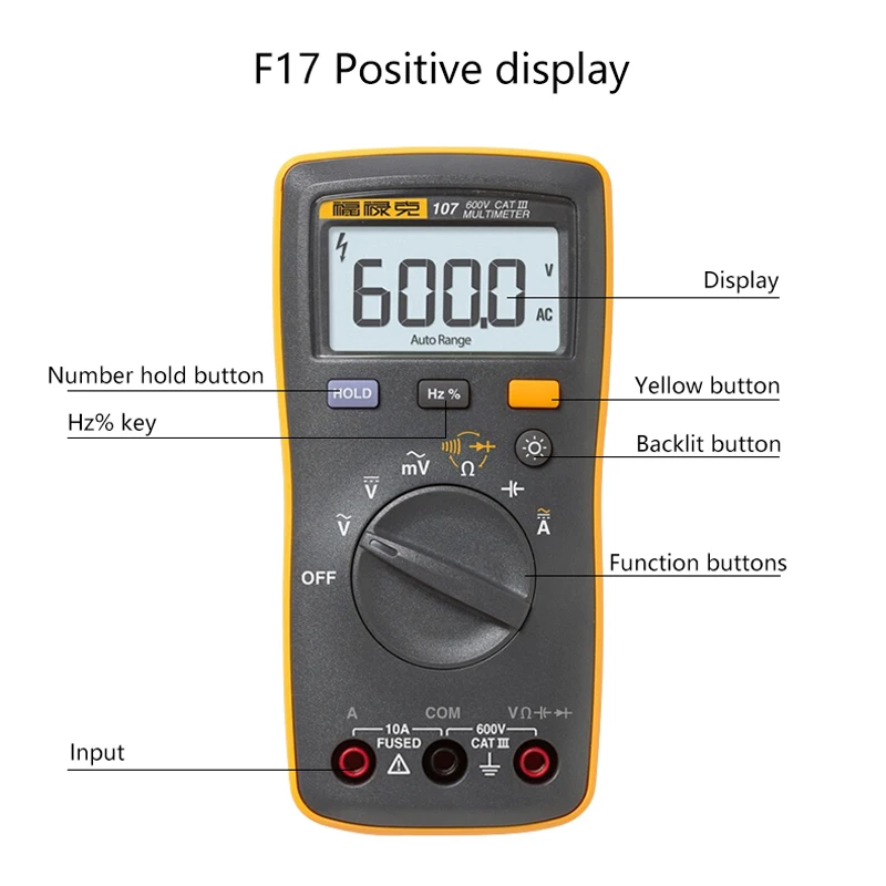 Fluke 107 Ручной портативный/Ручной цифровой мультиметр метр F107 Многофункциональный