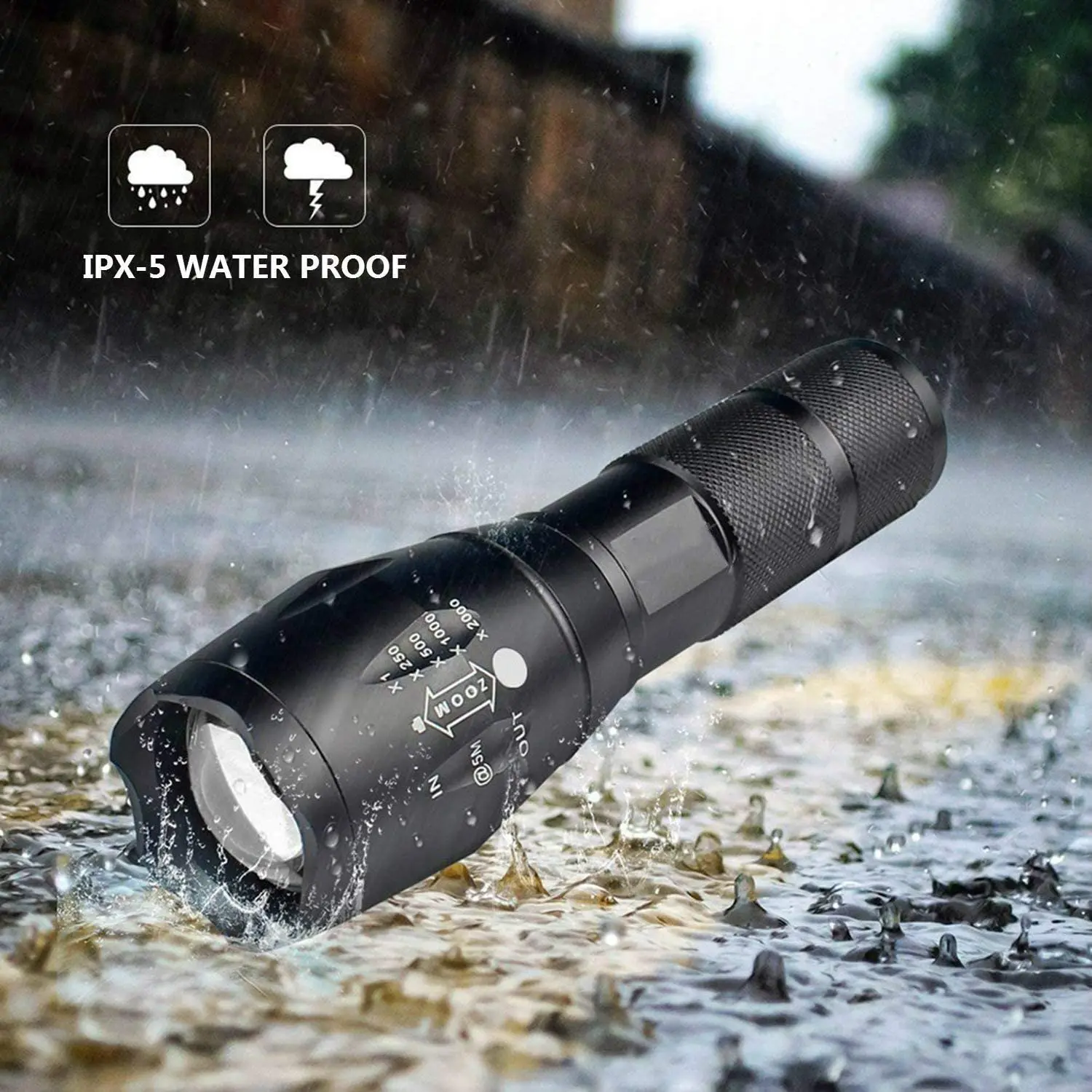 Powerful T6 LED Flashlight Aluminum Alloy Portable Torch USB ReChargeable Outdoor Camping Tactical Flash Light