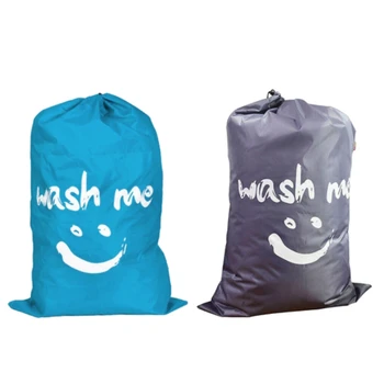 

Set Of 2 Extra Large Travel Linen Bags for Dirty Clothes Storage Bag with Drawstring Machine Washable Nylon Camping Laundry Bag