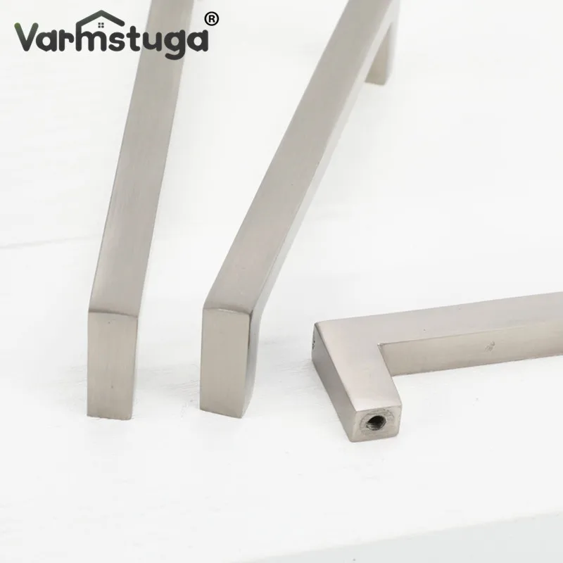 Furniture Handles VARMSTUGA Cabinet Handles Kitchen Door Handles Drawer Knobs Aluminum Alloy Wardrobe Door Brushed Modern Style