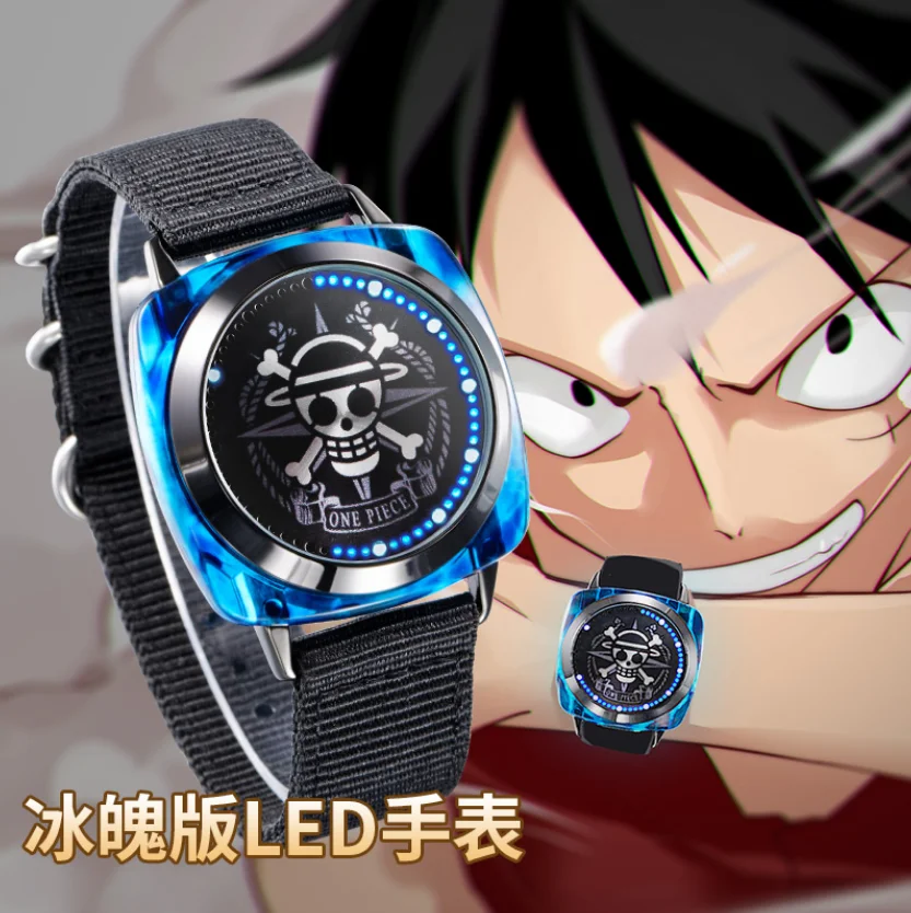 New Anime One Piece D Luffy Tony Portgas D Ace Touch Screen Watch Waterproof Led Gift Costume Props Aliexpress
