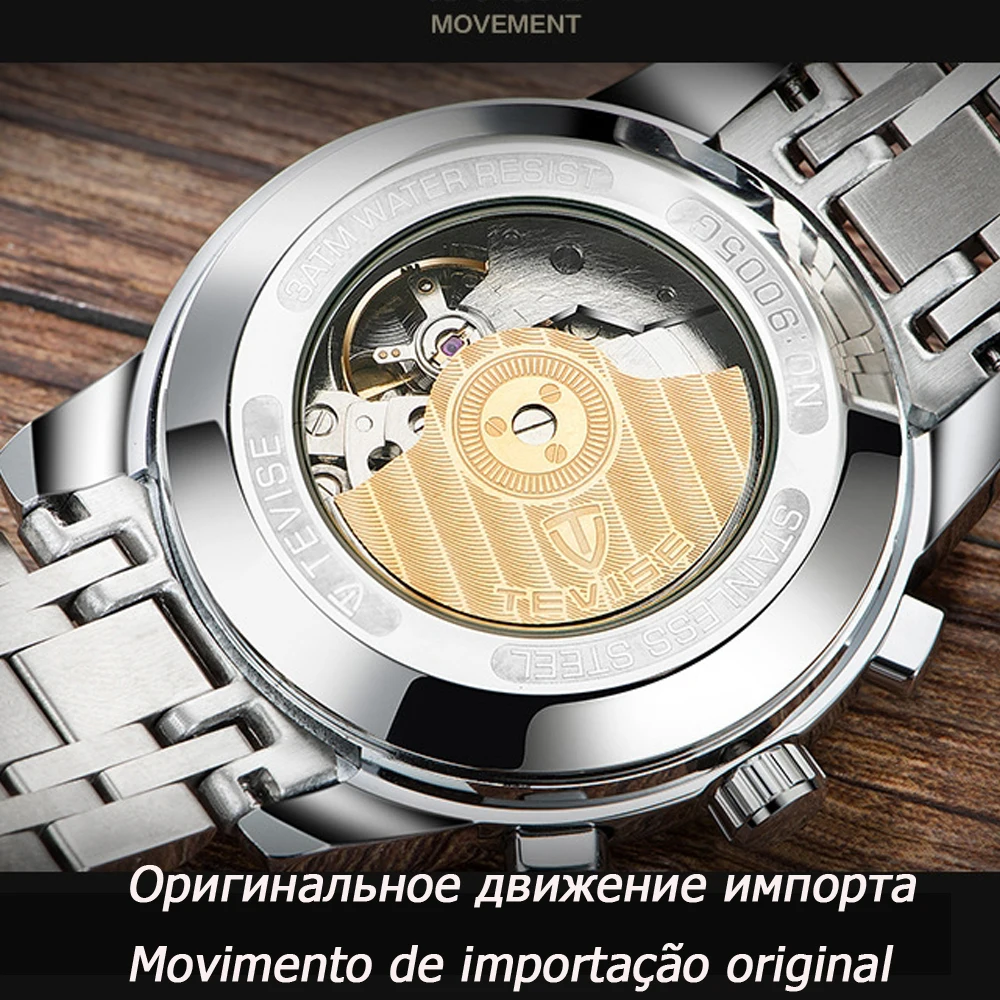 TEVISE Мужские автоматические механические часы для мужчин, мужские наручные часы с турбийоном, водонепроницаемые часы со скелетом, Relogio Masculino