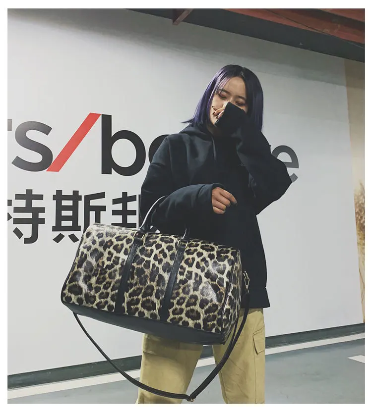 Модная женская сумка на лямках леопардовая плечевая сумка с принтом большая вместительность леопардовая сумка через плечо для путешествий для девочек ПУ выходные вещевые сумки-мессенджеры