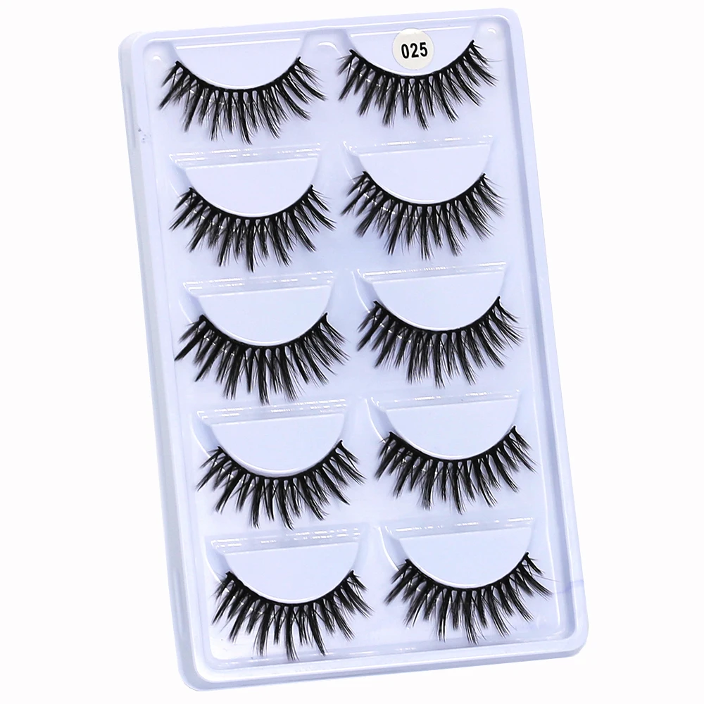 WOMELL Lashes 1 коробка ресницы натуральные длинные 3d ресницы ручной работы накладные ресницы Пластиковые Хлопковые Стебли макияж, накладные ресницы - Цвет: W025