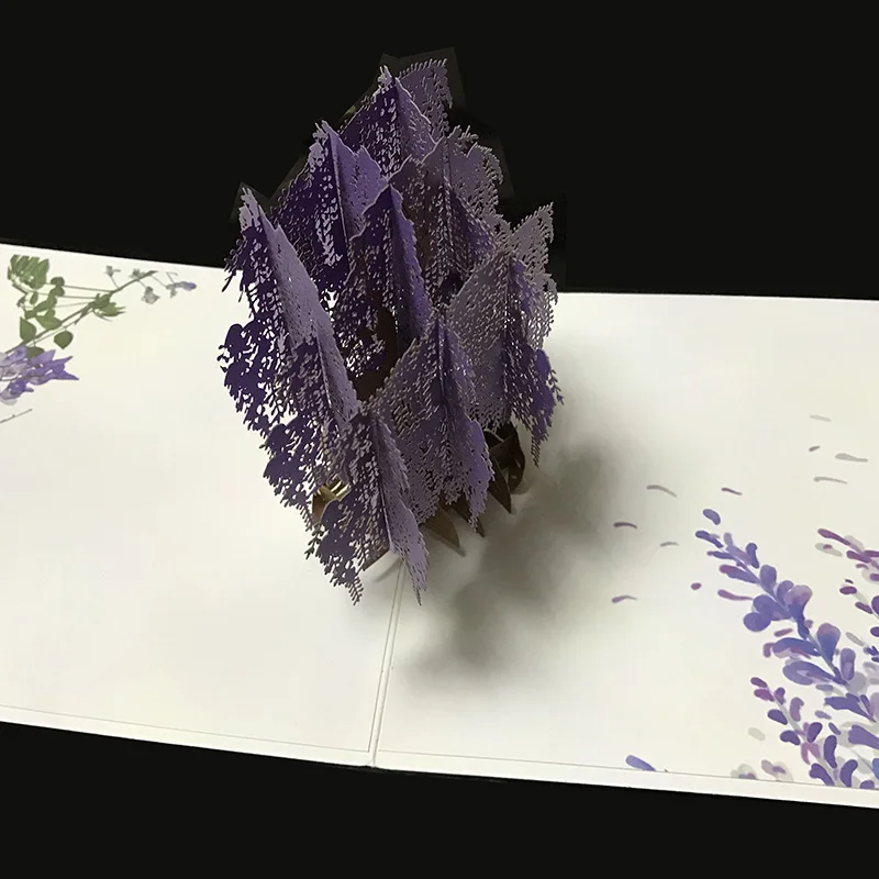 3D всплывающие открытки-приглашения на свадьбу вечерние приглашения детский душ Подарки Свадебные поздравительные открытки юбилейные подарки открытка с единорогом - Цвет: wisteria