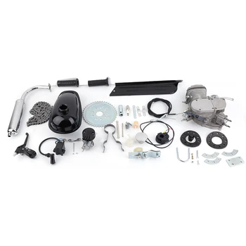 

New 2020 Hot Professional 2 Stroke 80cc Cycle Motor Engine Kit Gas Great For Motorized Bicycles Cycle Bikes Silver Fast Shipping