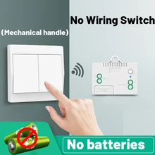 Interruptor sem fio auto-alimentado interruptor de botão de casa inteligente à prova dwaterproof água luz de controle remoto sem bateria sem fio necessário
