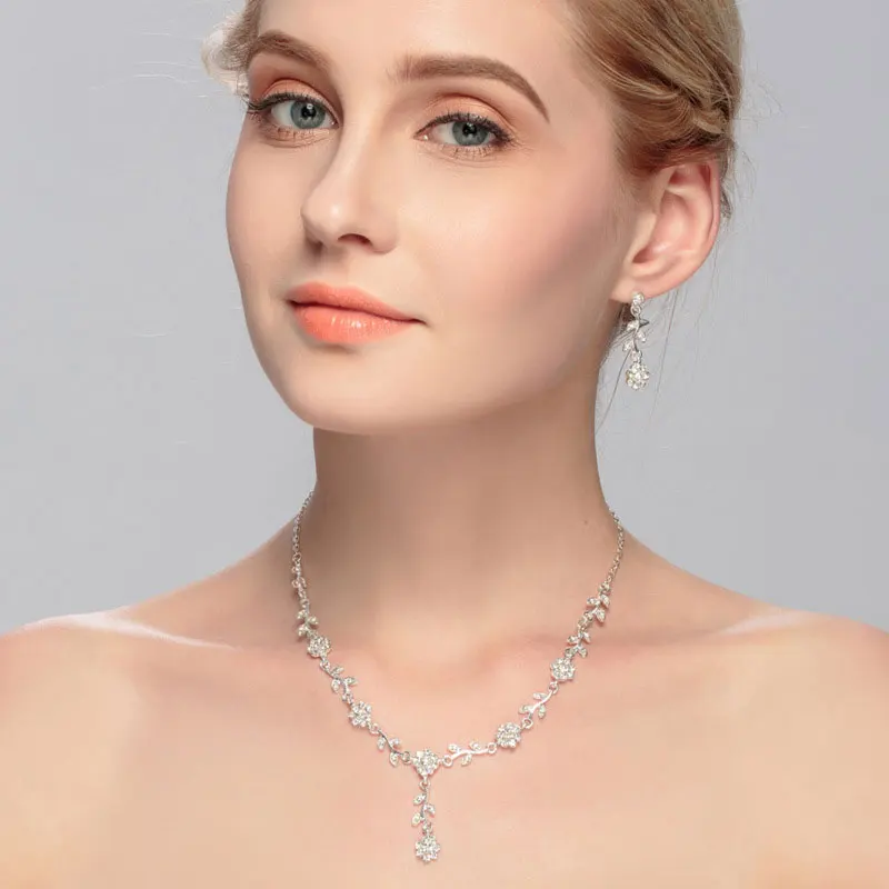 Tanpell Цветочные европейские драгоценные свадебные комплекты ювелирных изделий