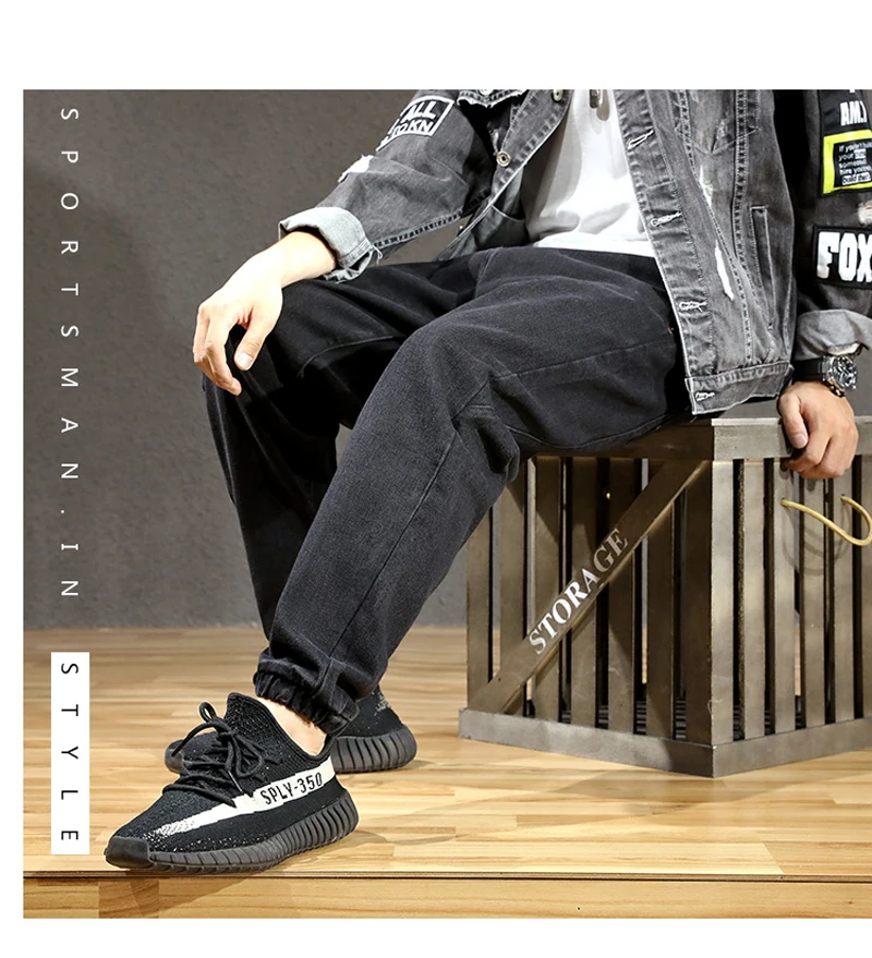 Japanese Style Fashion Men Jeans Vintage Designer Loose Fit Harem Jeans Men Spliced Cargo Pants Streetwear Hip Hop Joggers Jeans
