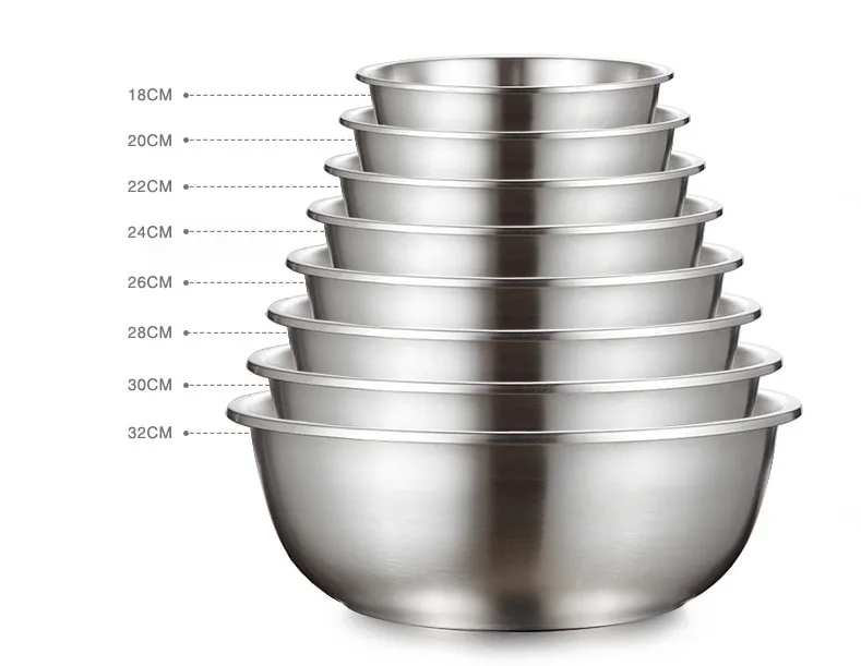 304 миска для выпечки из нержавеющей стали, миска для супа, миска для хранения фруктового салата, миска для смешивания, кухонный инструмент для приготовления пищи, посуда