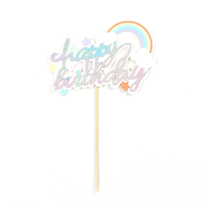 Топперы для тортов, воздушный шар, Радужные облака, украшения для кексов флажки для торта, блеск для детского дня рождения, Свадебная вечеринка, детский душ, Bakin