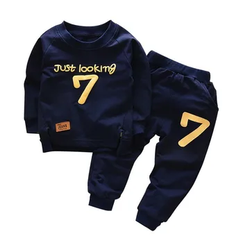 

Spring Autumn Children Boys Girls Cotton Clothing Sets Toddler Letter Suits Kids Fashion Tracksuit Baby T-Shirt Pants 2Pcs/Sets