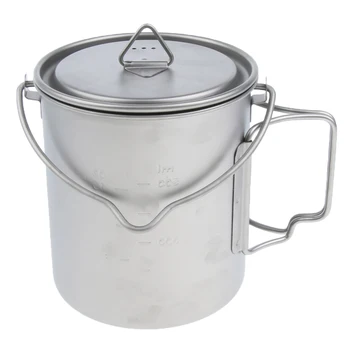 

Titanium Pot Outdoor Camping Cooking Picnic Pot Ultralight Cook 750ml