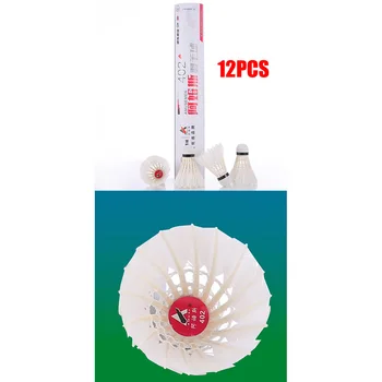 

12 PCS White Feather Badminton Ball Shuttlecocks Sport Training Train Duck Curved Feather Balls Fast Ball