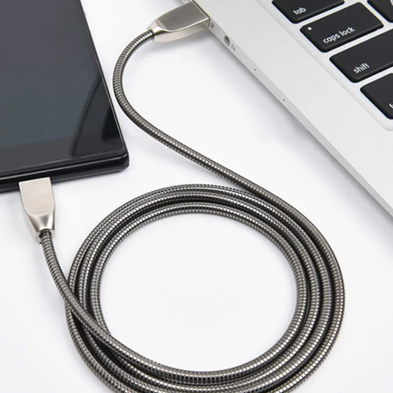 Металлический цинковый сплав Micro usb type C зарядный кабель 8 PIN для Iphone Xs Max samsung Galaxy Note 9 зарядное устройство для Android зарядный кабель 1 м