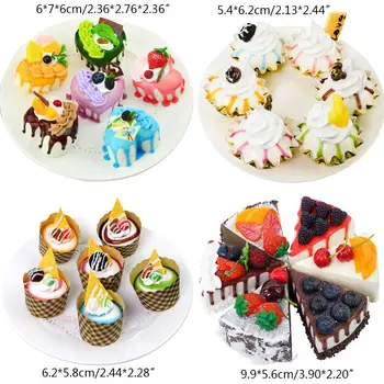 

6pcs Realistic Artificial Simulation Cake Ice Cream Dessert Bakery Food Display M68E