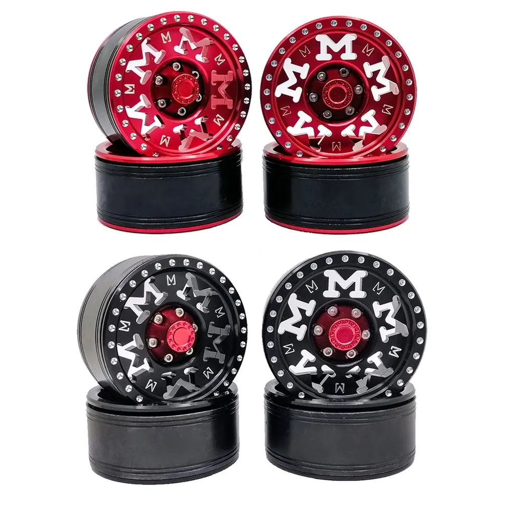 

4pcs Metal Alloy 1.9 Inch Wheel Rim For 1/10 TRX-4 SCX10 D90 90046 KM2 RC Car Rock Crawler Parts Toys Gift