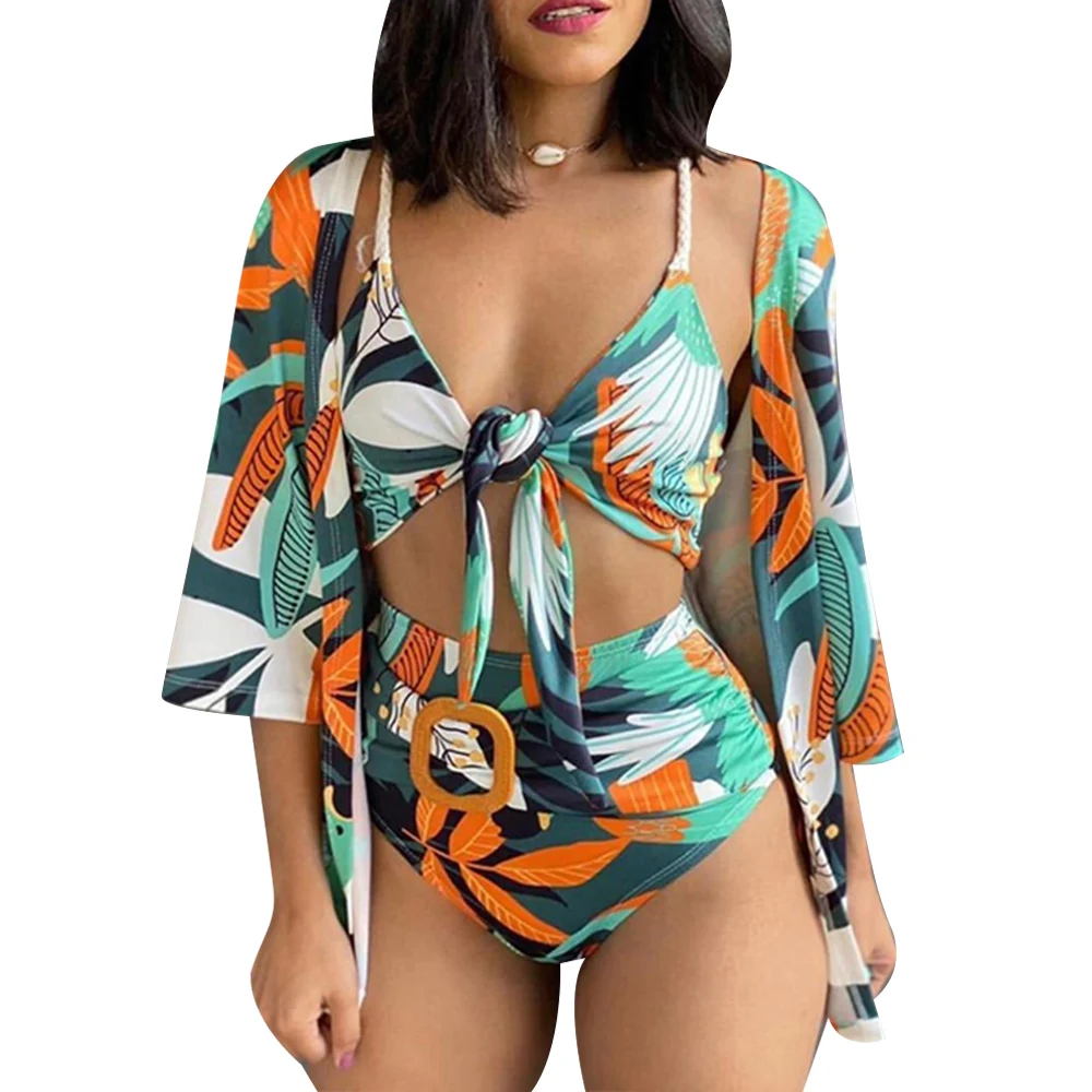 floral bikini high waisted