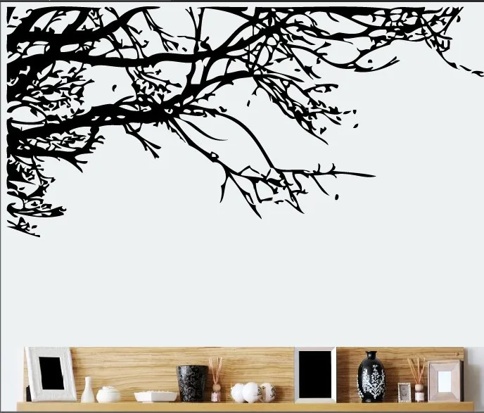 ZY029/60*140 Europe And America Black And White with Pattern Branch Right Wall Stickers Foreign Trade Manufacturers Customizable