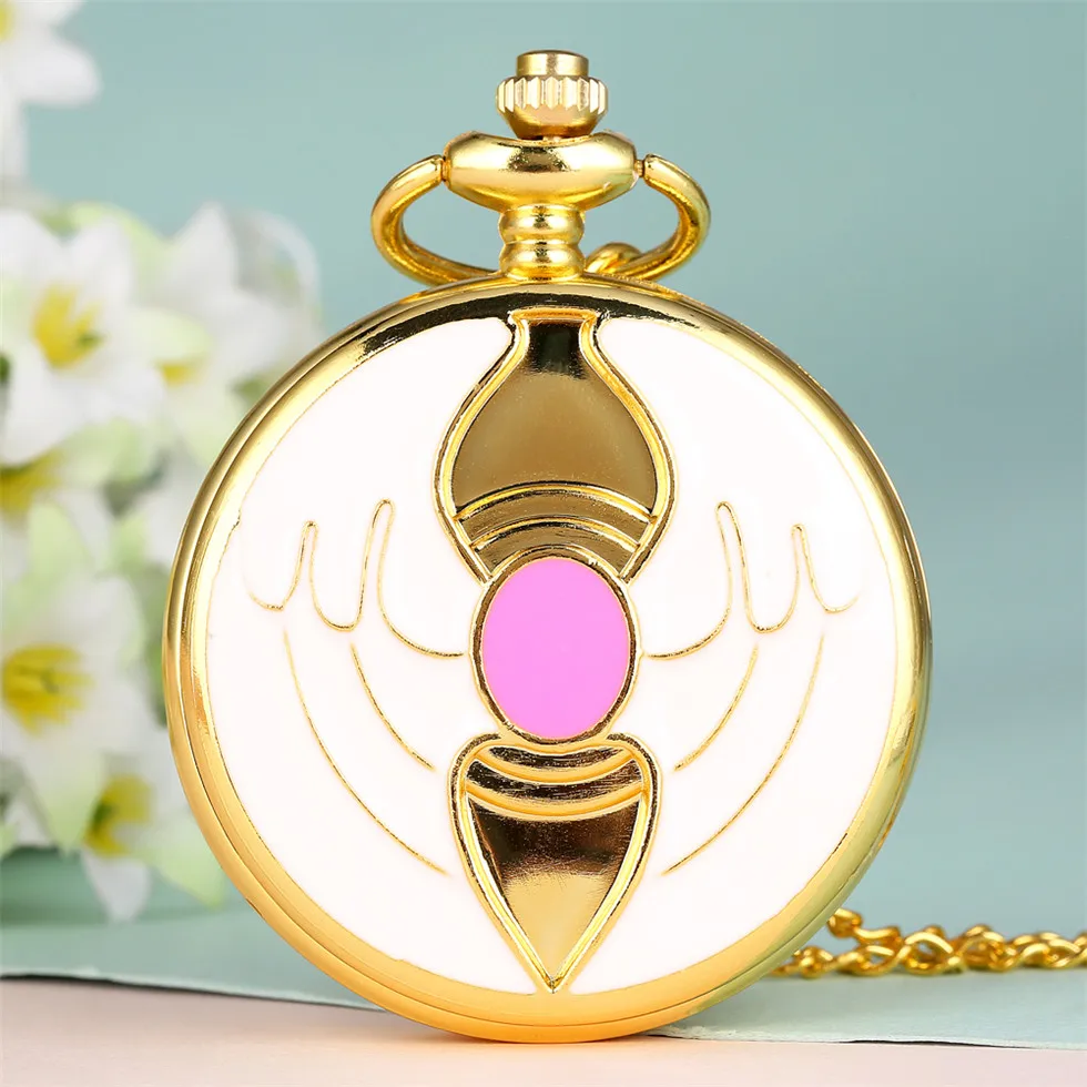 Cardcaptor Sakura Theme карманные часы с сердцем для девочек розовое ожерелье уплотнением