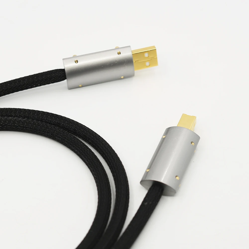 HI-End посеребренный OFC аудиокабель USB Audiophile USB AB A-B DAC позолоченный кабель для передачи данных
